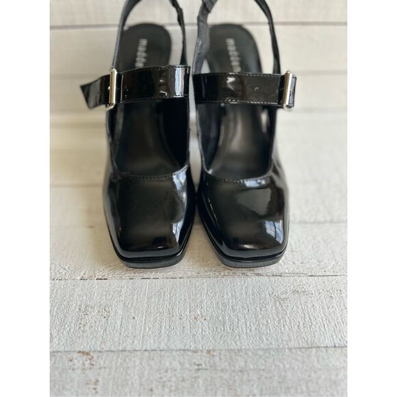 Madden Girl Black Patent Platform Mary Jane Slingback Heels 7.5M Square Toe Y2K - Picture 11 of 11